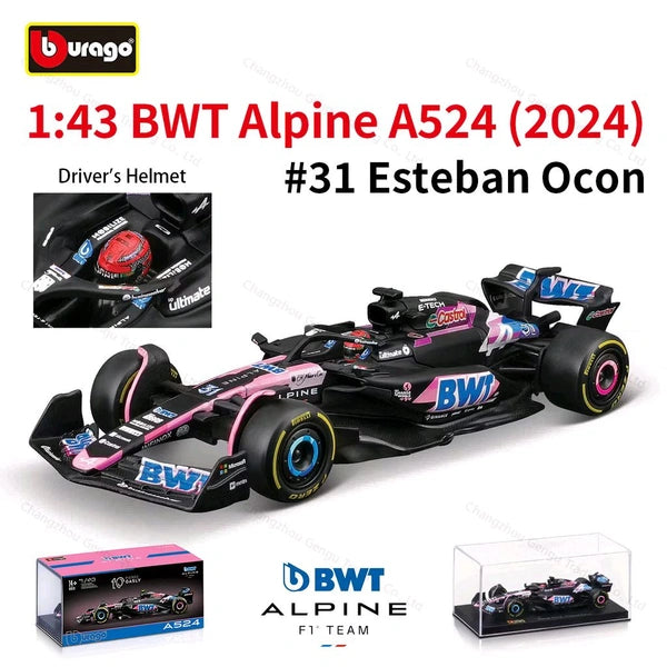Bburago 1:43 2024 Alpine A524 - Bahrain GP Livery