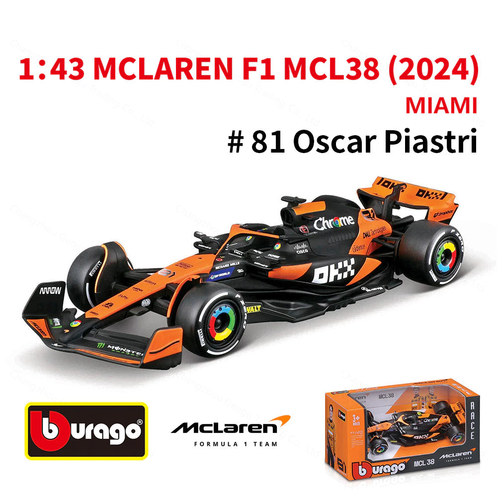 Bburago 1:43 2024 Mclaren MCL38 Miami Livery