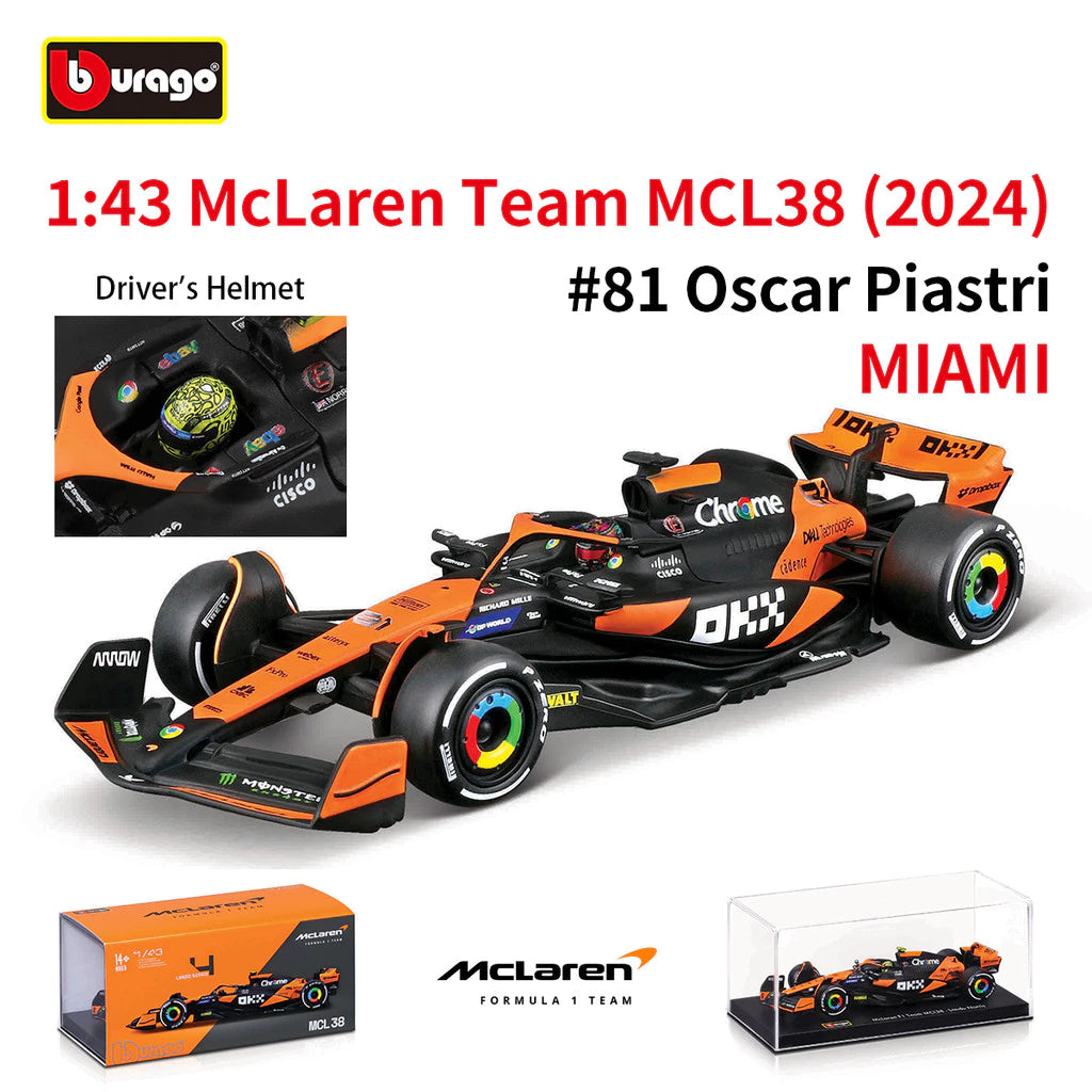 Bburago 1:43 2024 Mclaren MCL38 Miami Livery