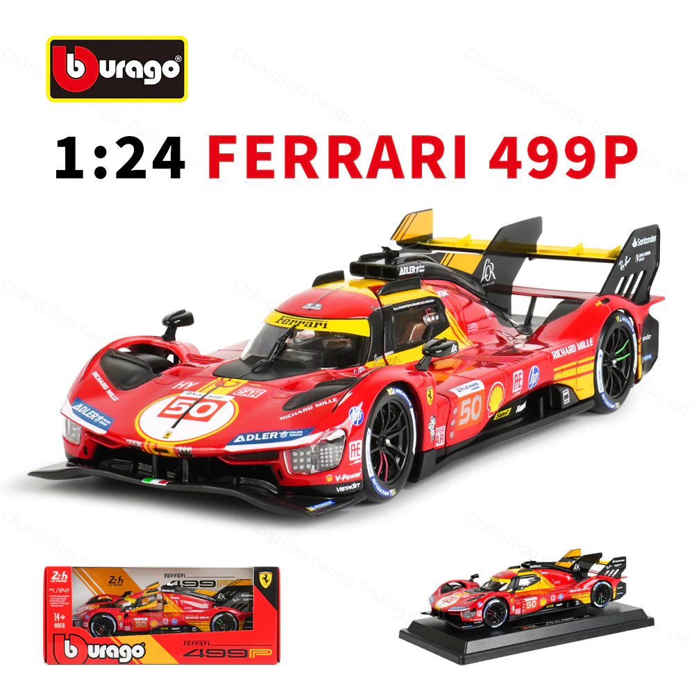 Bburago 1:24 Ferrari 499P LMH 2024 24H Le Mans Champion Model Car